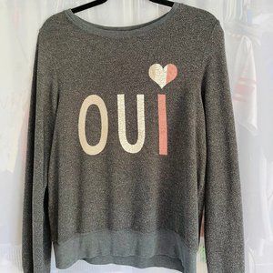 WILDFOX Oui Grey Sweater
